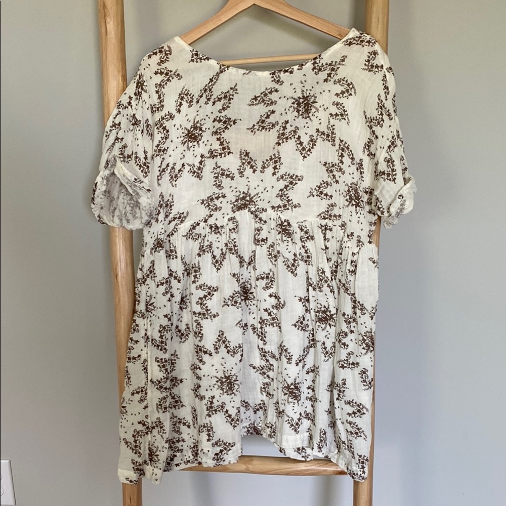 Free People 100% Cotton Printed Mini Dress Sz Small